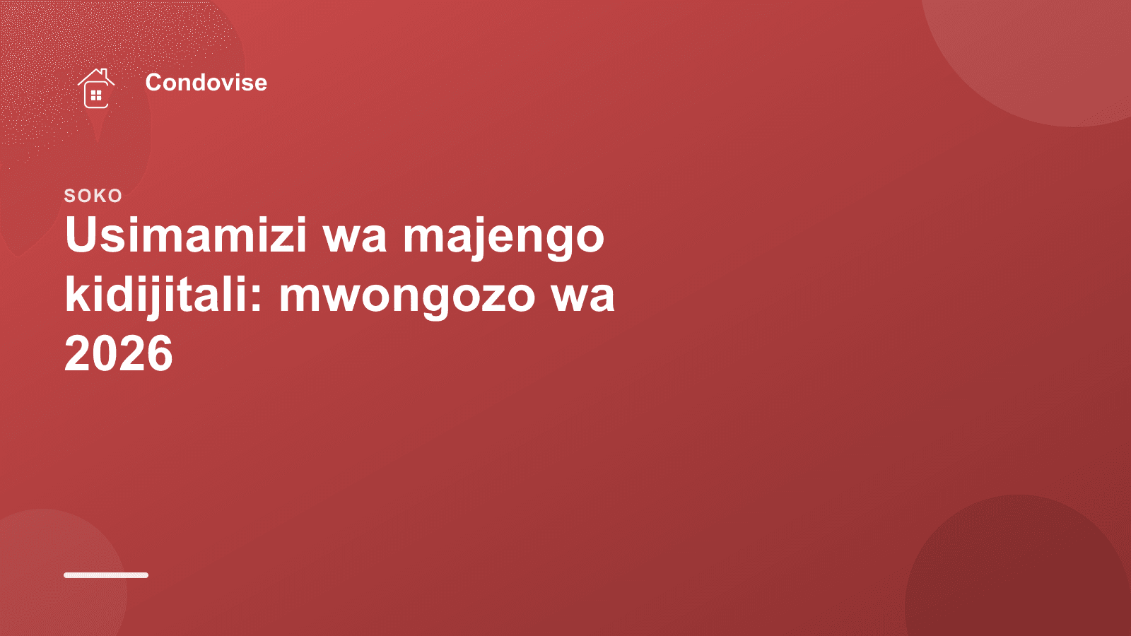 Mchoro wa Condovise, usimamizi wa majengo kidijitali